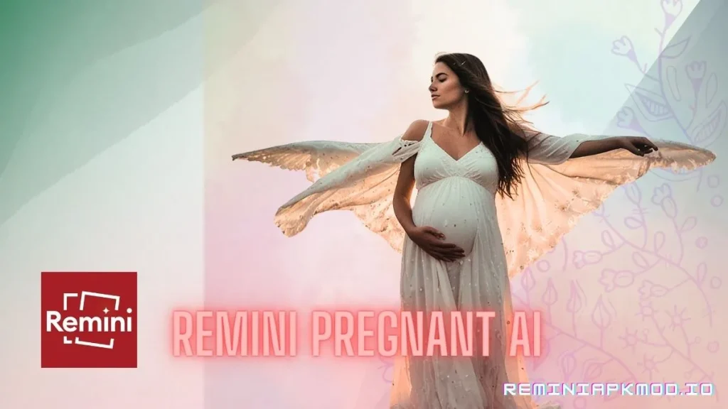 Pregnant Ai filter of remini applied on a women's body.