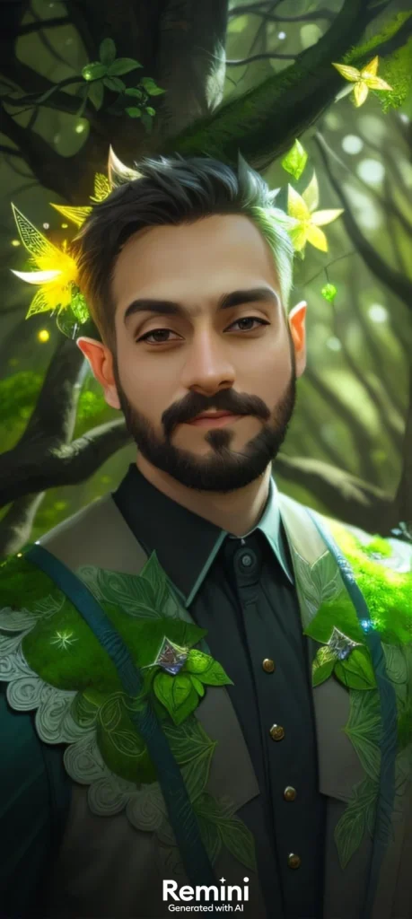 The fairy filter applied on the character which change the background. The character is now in the middle of a forest and birds are hustling. This filter exactly changes the look of a character that suits in jungle.